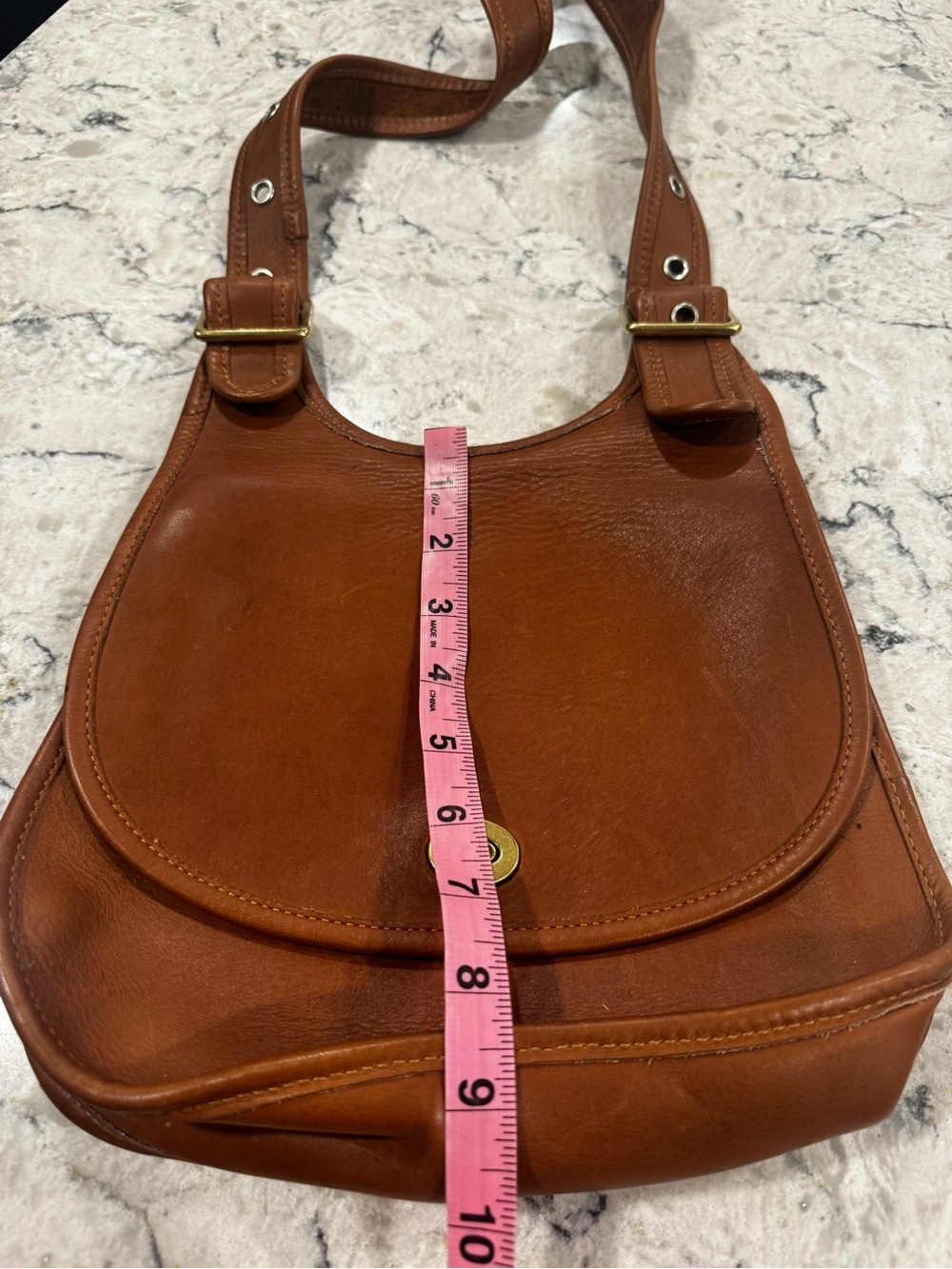 Coach 9988 RARE MEDIUM Vintage 90's Cognac Crescent Saddle Bag - Picture 7 of 13